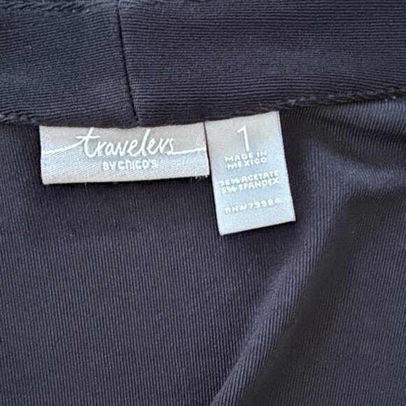 Chico's Elegant Black Open-Front Cardigan - Picture 2 of 8